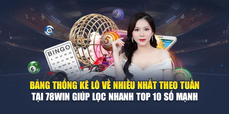 Lô Về Nhiều Nhất 78WIN Theo Tuần Và Gợi Ý Cách Bắt Lô 5 Bảng thống kê lô về nhiều nhất theo tuần tại 78WIN giúp lọc nhanh top 10 số mạnh